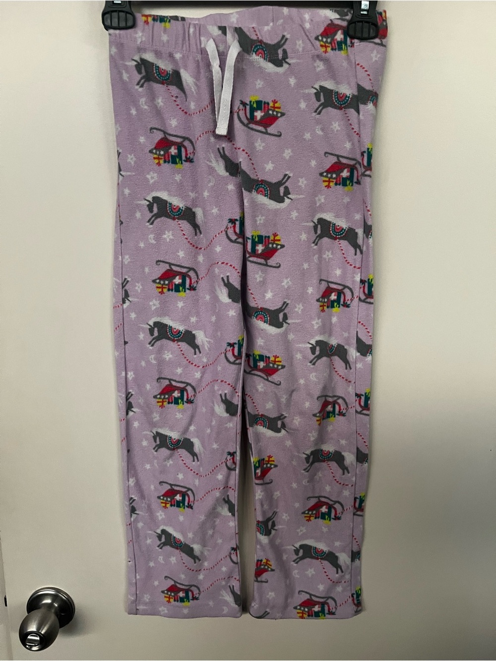 Kids Lavender Reindeer Print Pajama Pants - Soft Sleepwear